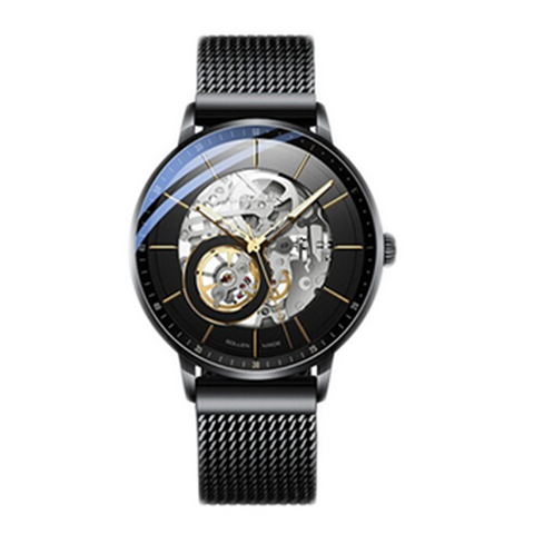 梭伦双面镂空防水机械表