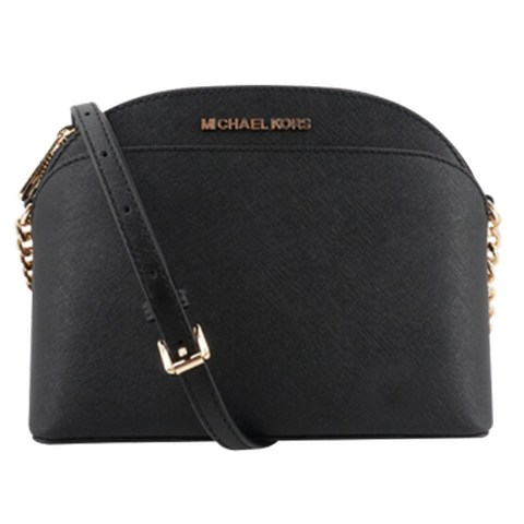 MK牛皮革黑色单肩斜挎包