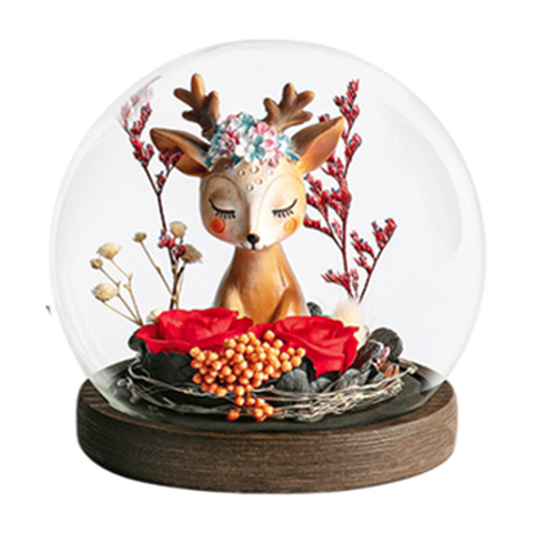 依雯然玻璃罩永生花