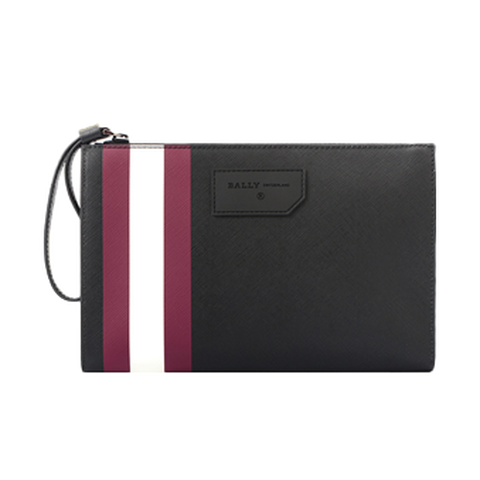 巴利 红白条男士手拿包