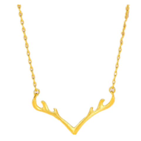 周六福 时尚鹿角坠链