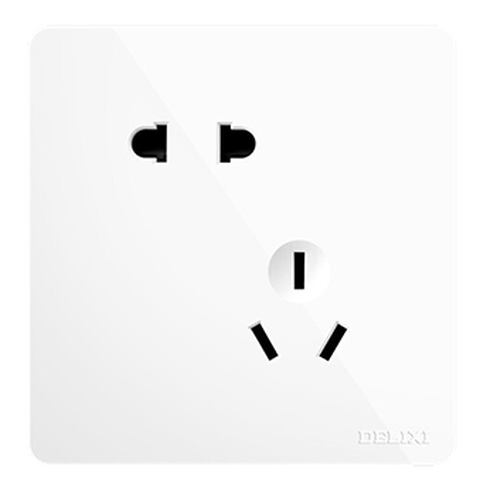 德力西 斜五孔插座