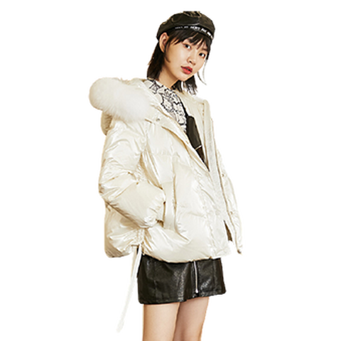 ONLY 亮面短款羽绒服