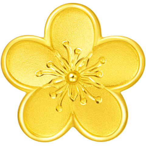 周大福 小桃花黄金吊坠