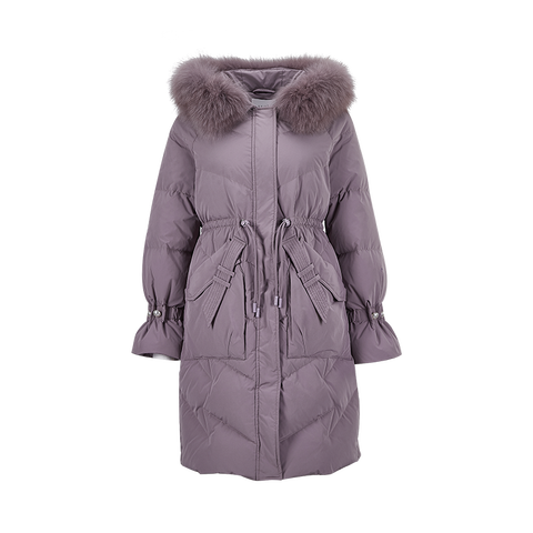 香影白鸭绒紫色加厚外套