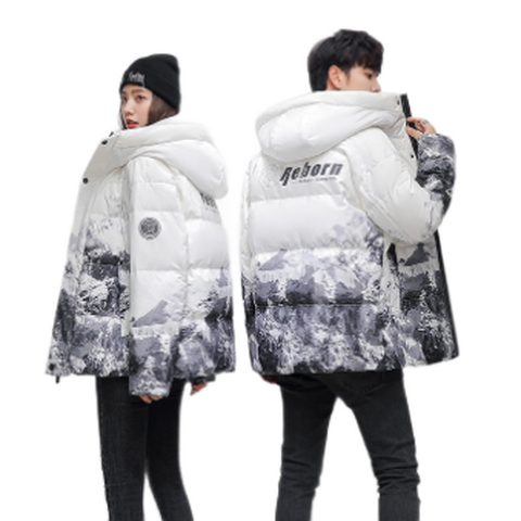 鸭鸭 迷彩情侣羽绒服