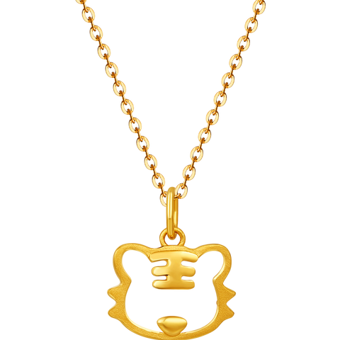 潮宏基 大脑斧足金吊坠