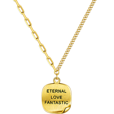 六福珠宝 卷边小方牌