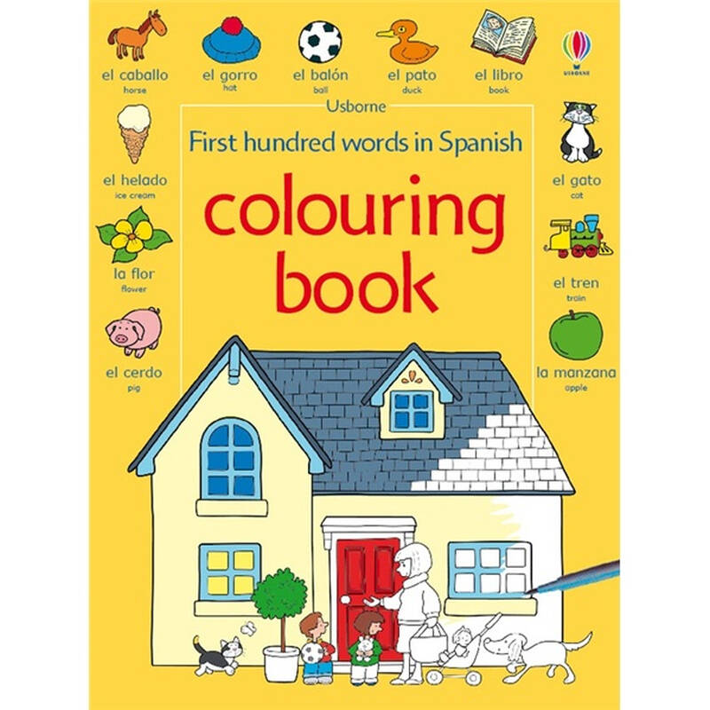 first 100 words in spanish colouring book 自营