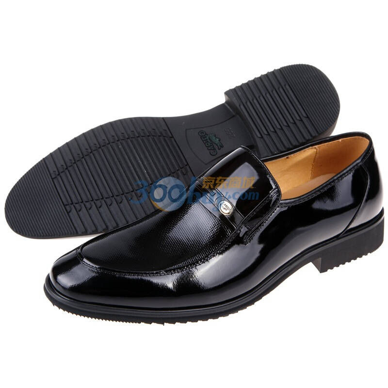 cartelo卡帝乐鳄鱼2011年新款男式牛皮商务休闲鞋11a511023黑色42码