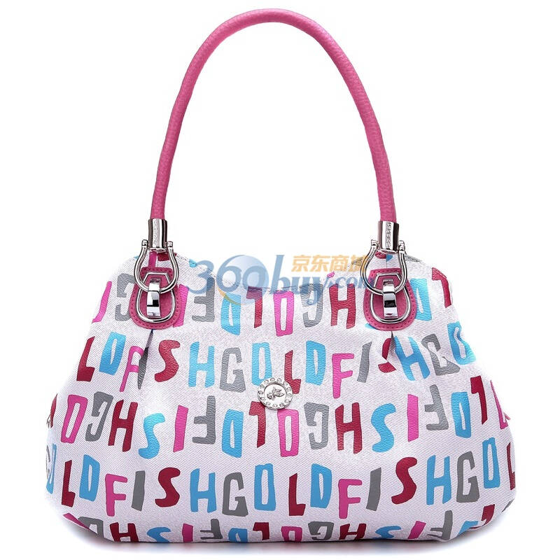 金鱼goldfish浪漫字母系列单肩包女包1208037901彩色.玫红 自营