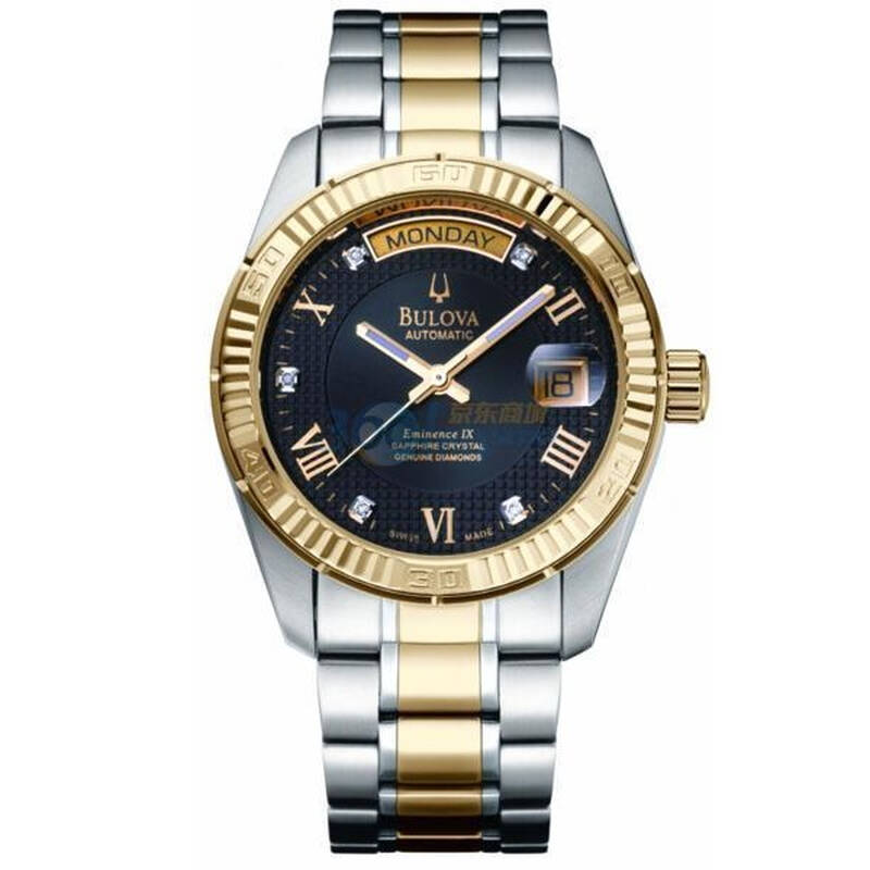 宝路华间金黑面钢带全自动机械男表b234tbk