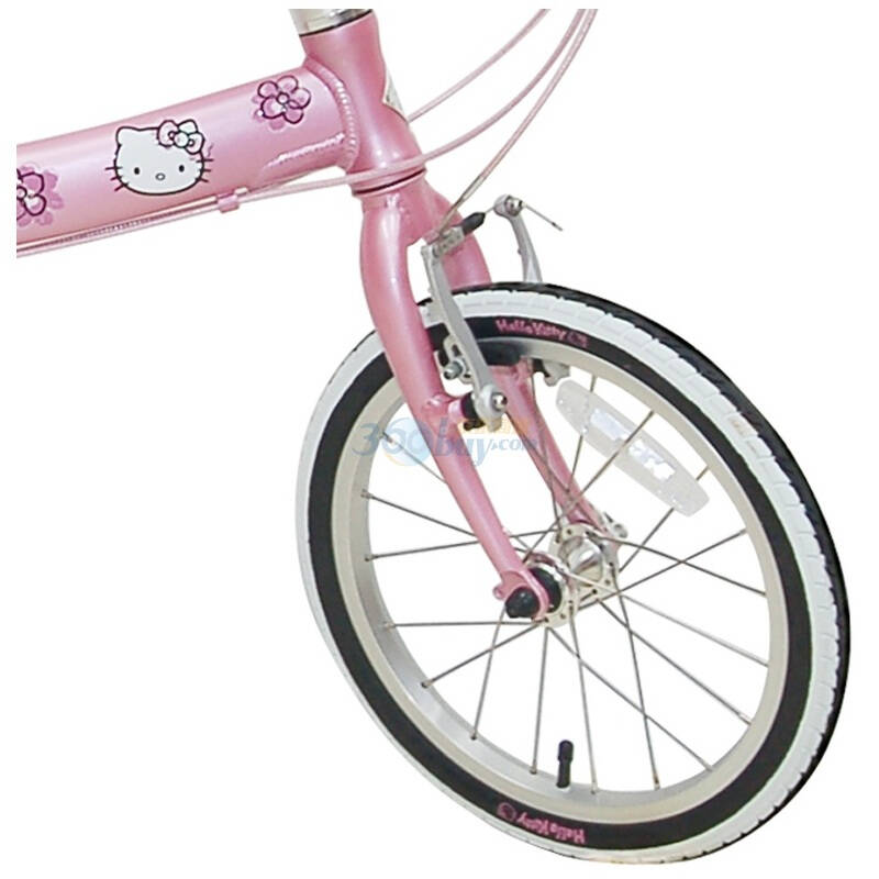 hello kitty 16寸手绘风6速自行车 折叠车 粉