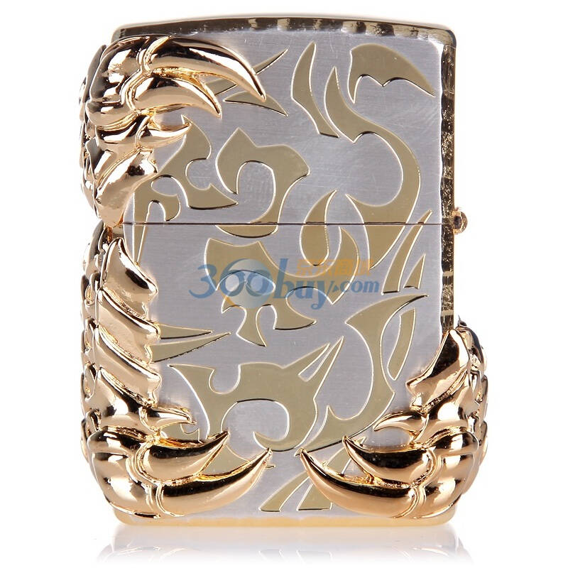 zippo打火机sc0427五面镀金三爪金龙 蚀刻镀金(限量1000限量号随机)