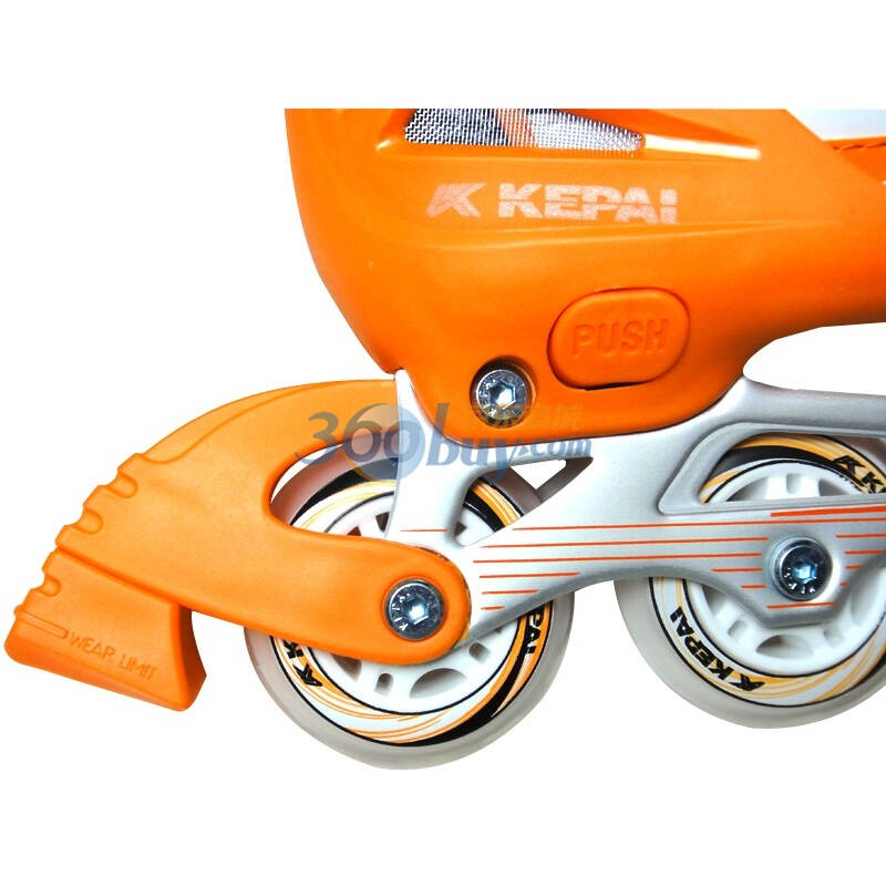 科牌可调伸缩轮滑鞋 旱冰鞋 溜冰鞋f1-v2橙色s号