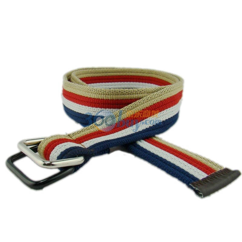 yedy多彩休闲男女通用双环棉布腰带 a1594