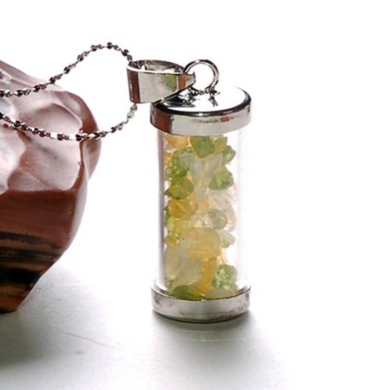 美琪天然三色水晶许愿瓶吊坠(送925银链)