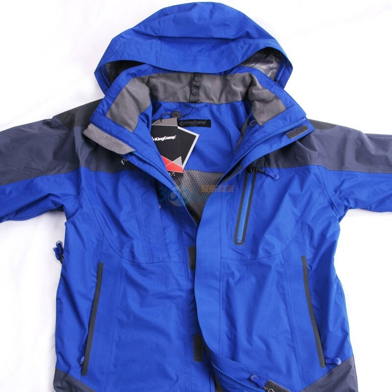 康尔健野kingcamp男款两层冲锋衣 kw7036 蓝色 xl