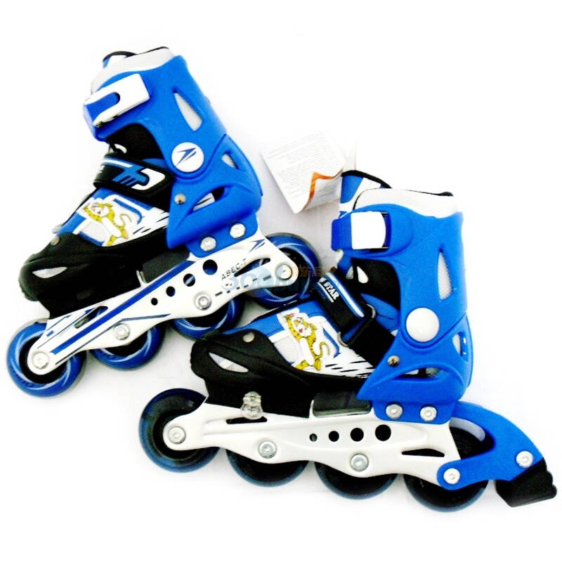 智趣伸缩闪光轮滑套装 zq-1007 蓝色s号(30-33)附赠全套护具