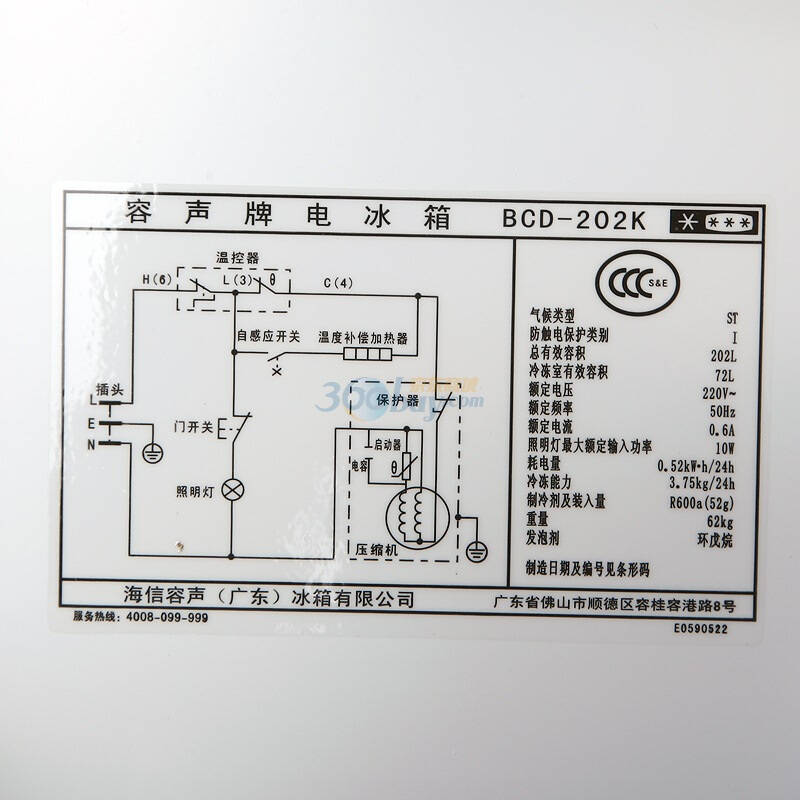 容声冰箱结构图图片