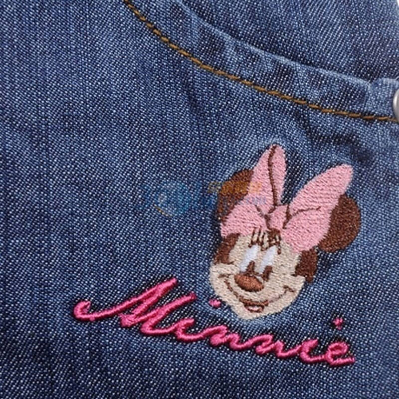 disney/迪士尼童装/米妮系列女童梭织个性牛仔长裤mxxgug007 蓝色 15