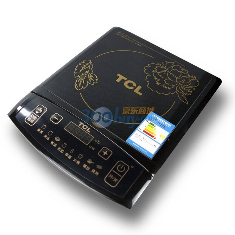 tcl tch2022 按键式 电磁炉 黑色 2000w 八大烹饪技术 法国技术黑晶板