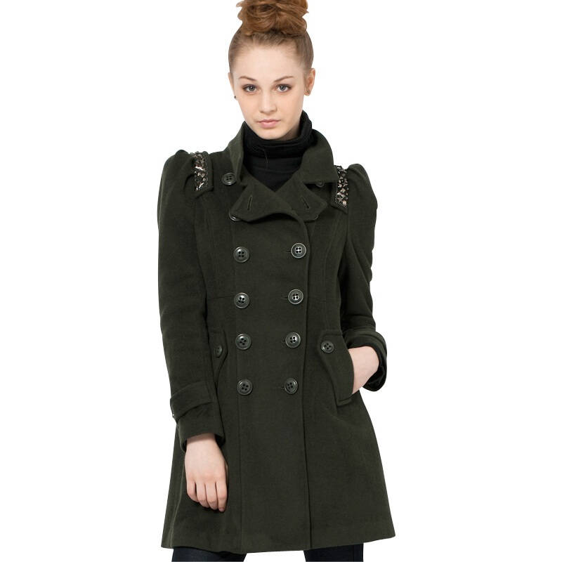 卡莎布兰卡casablank冬装毛呢外套c1100840 军绿色 s