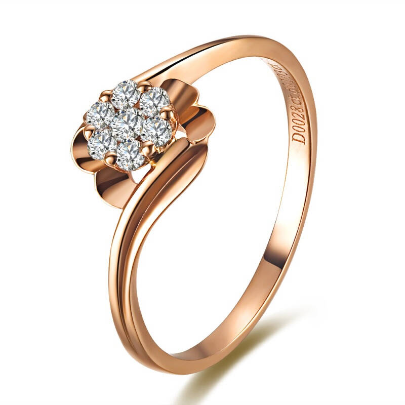 doido爱度钻石 18k金12分群镶钻石女戒/结婚钻戒-柔情似水 c款