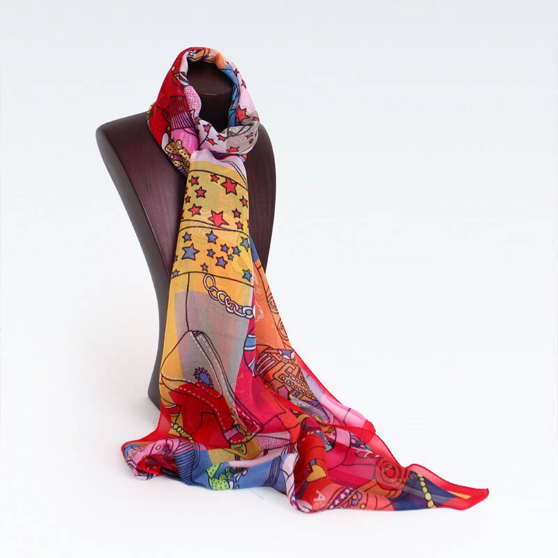 宝石蝶baoshidi品牌丝巾真丝礼品围巾100%桑蚕丝长巾/小衣橱 彩色