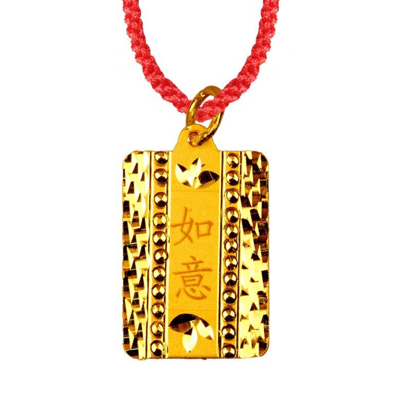 梦克拉 千足金吊坠 如意金符/送手机链/夏季购饰首选!