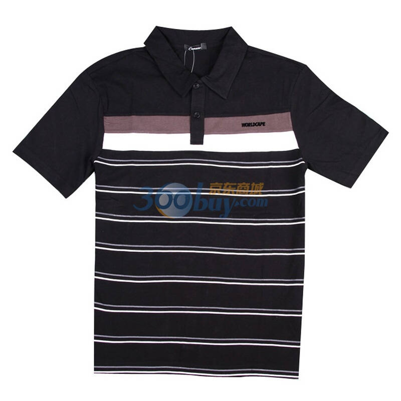 worldcape沃登卡男短袖立领t恤td90015k 黑色 m