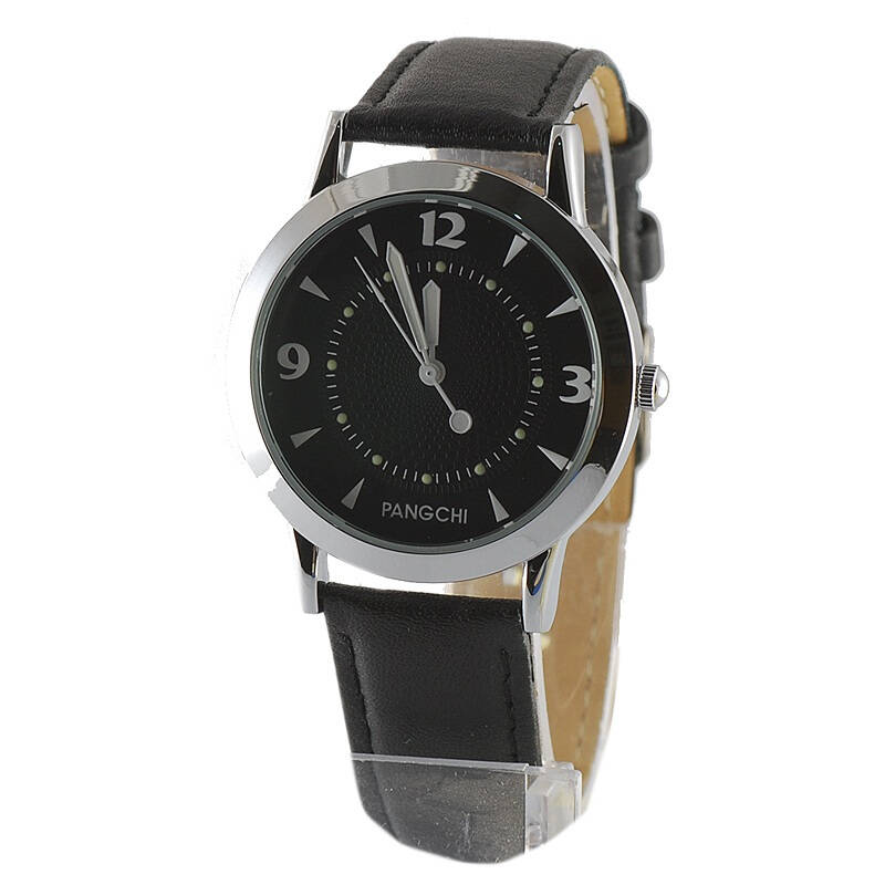鹏志pangchi 传统简洁休闲款式腕表情侣对表2223 一只男黑