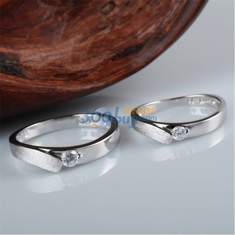 京东配送 美鑫雅 925纯银 情侣戒指 一网情深对戒(一对价格)女款11-16