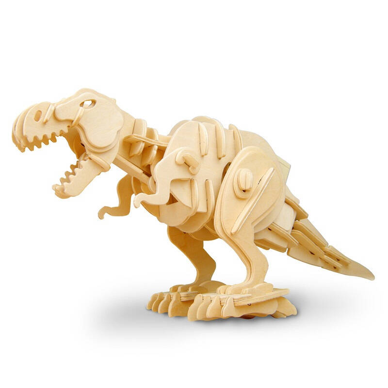 若态科技 木质电动声控恐龙益智玩具 小霸王龙-撕咬吼叫版 d220