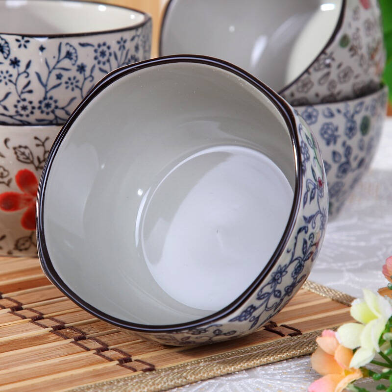 5寸四方碗w569-5(五色混装)