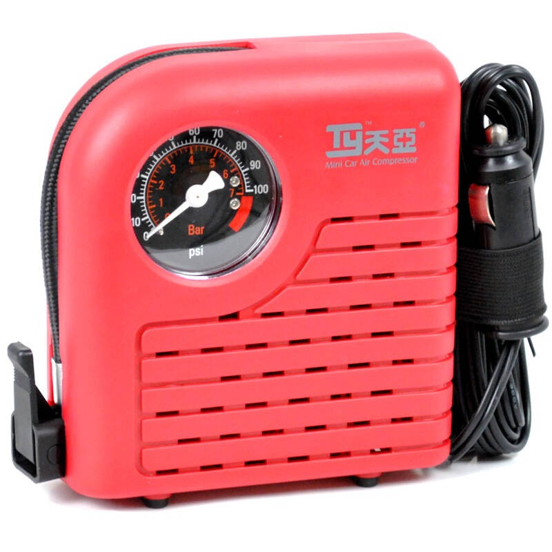 天亚(ty) d6528(大红) 迷你车用充气泵 便携式打气泵 自营
