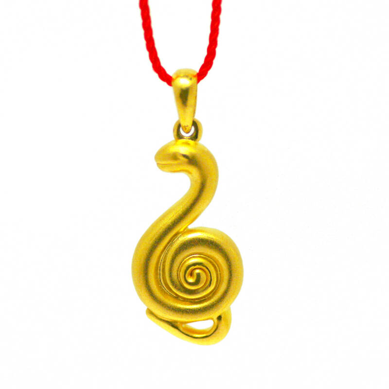 京东配送 【sunshow】闪烁 黄金系列 硬千足金生肖吊坠-蛇