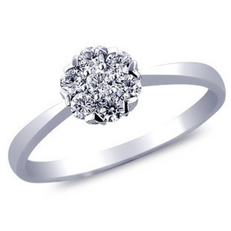 九帝钻石钻石18k金 0.42克拉/i-j色/vs女戒 w217 14号