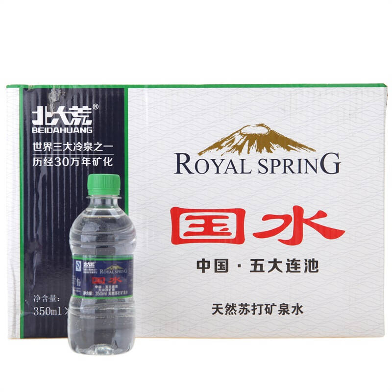 北大荒国水天然苏打矿泉水350ml*24瓶 自营