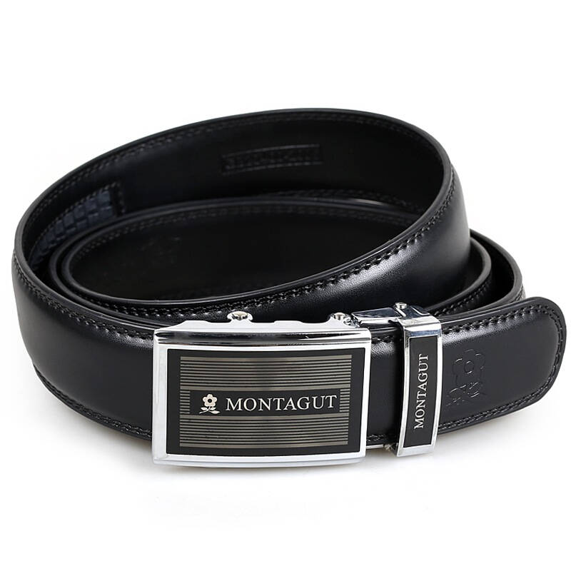 梦特娇montagut 男士自动扣牛皮皮带mfb4154095ab黑色