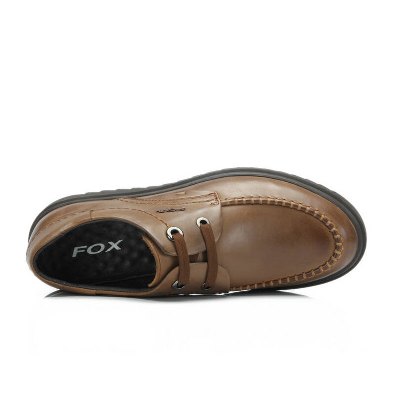 金狐狸(fox) 真皮手工缝线商务男鞋耐磨橡胶底皮鞋 0646002 浅棕 37