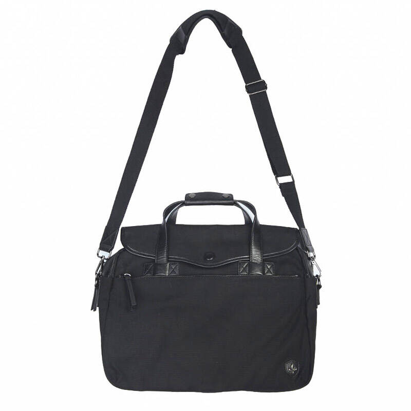 selected思莱德仿皮拼接两背式男士纯棉帆布时尚包|413199002 黑色