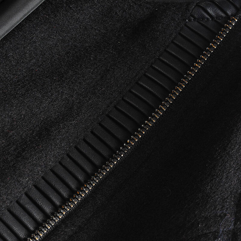 温帕尔 wenpaer 春季新款加厚呢料pu拼接款显瘦修身短款机车皮衣 黑色