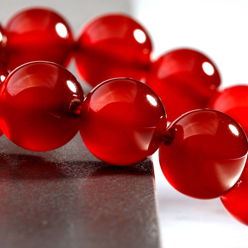 > 玛蒂迩珠宝 天然巴西aaa红玛瑙水晶手珠手链腕饰12mm超大颗 时尚