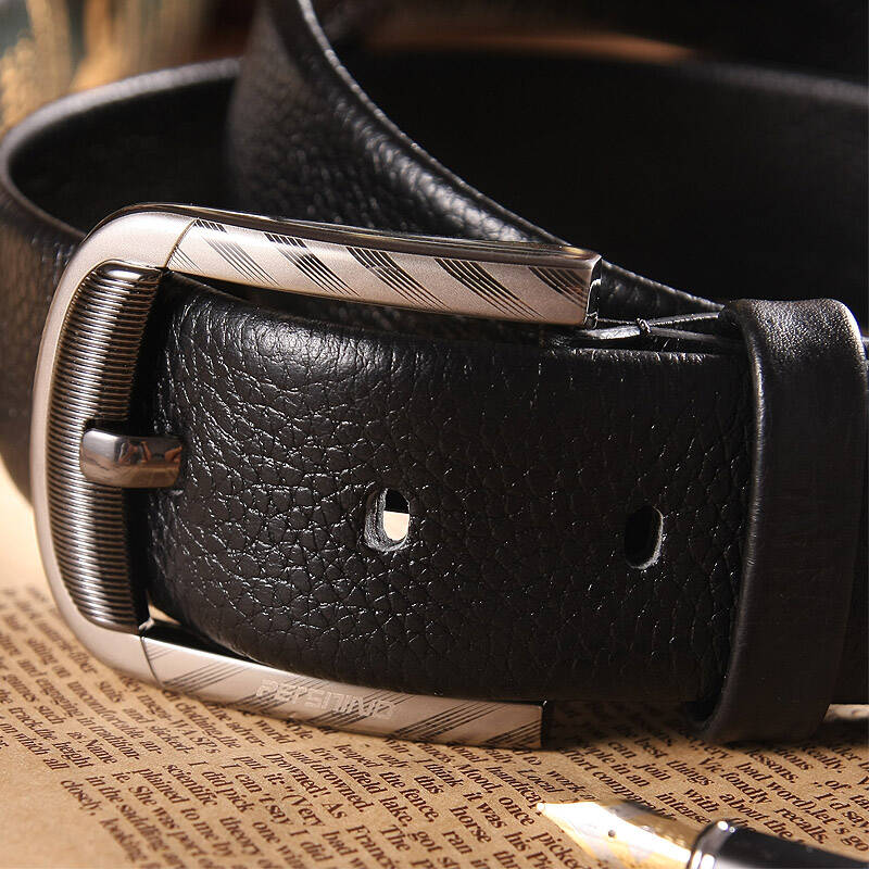 波斯蒂诺persitino男士皮带真皮腰带针扣pt-080020 黑色