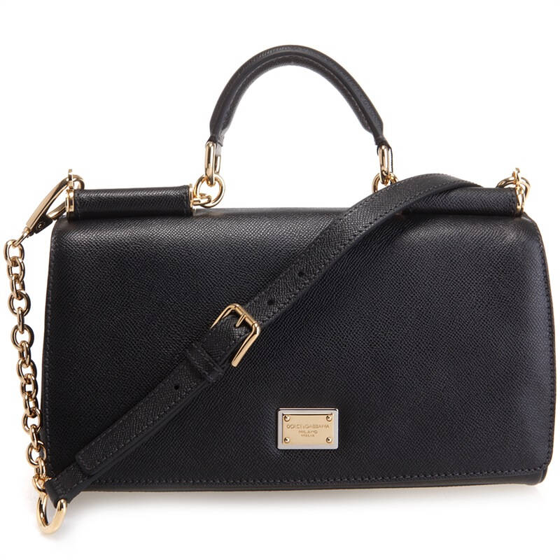 dolce&gabbana 杜嘉班纳女士黑色小牛皮手提单肩斜跨包 bb4997 a1001