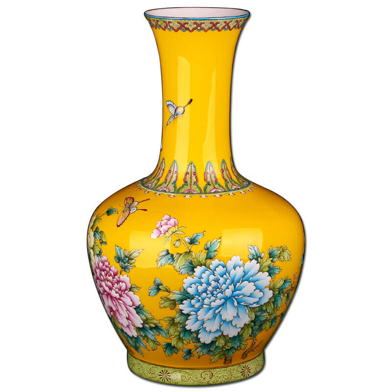 雪狼 宫廷黄 春暖花开 精致花瓶 简约花器花插摆件工艺新房礼品 bn 35