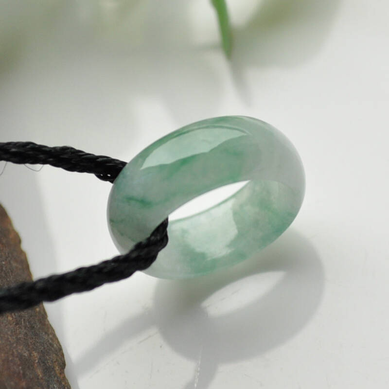 代代翡翠 冰种飘花a货翡翠挂件 玉指环 吊坠&戒指两用型 男女通用