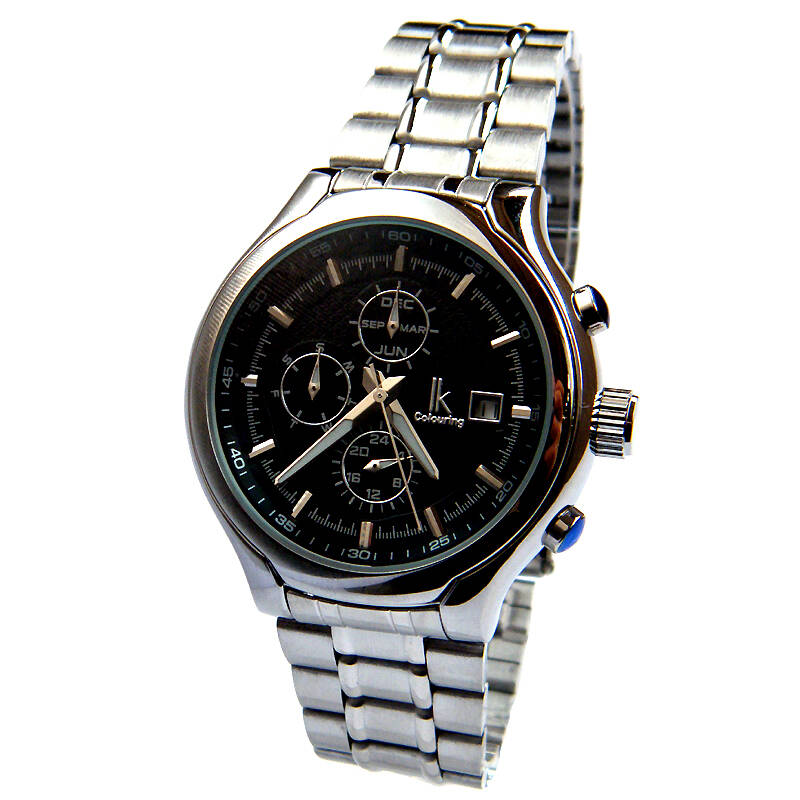 阿帕琦ikcolouring手表6针多功能全自动机械表98186g商务黑表面男表