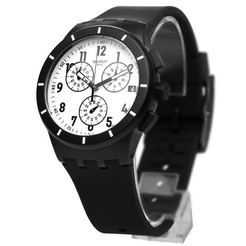 斯沃琪(swatch)手表 果冻计时系列石英男表果冻黑susb401
